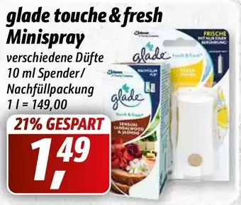 Simmel Glade Touch & Fresh Minispray 10 ml Spender/Nachfüllpackung Angebot