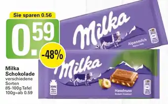 WEZ Milka Schokolade 85-100g Tafel Angebot