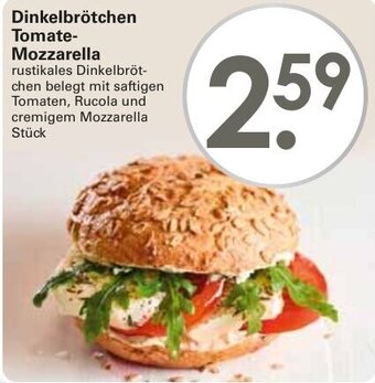 WEZ Dinkelbrötchen Tomate Mozzarella Angebot