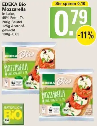 WEZ Edeka Bio Mozzarella 200g Beutel Angebot