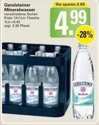 WEZ Gerolsteiner Mineralwasser 12x1L Flasche Angebot