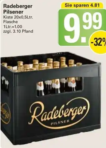 WEZ Radeberger Pilsner Kiste 20x0,5L Flasche Angebot