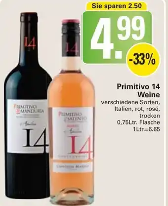 WEZ Primitivo 14 Weine 0,75L Flasche Angebot