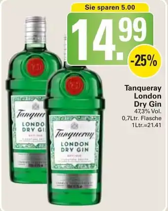 WEZ Tanqueray London Dry Gin 0,7L Flasche Angebot