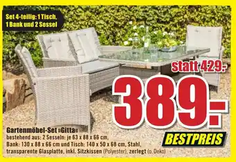 B1 Discount Baumarkt Gartenmöbel Set Gitta Angebot