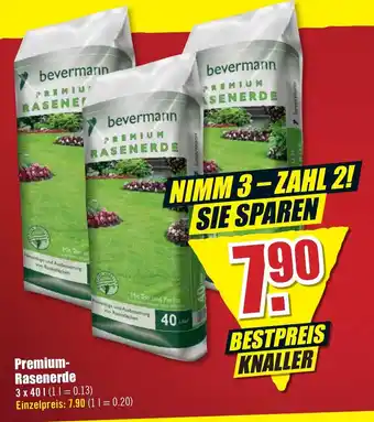 B1 Discount Baumarkt Premium Rasenerde 3x40 L Angebot