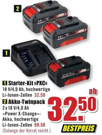 B1 Discount Baumarkt Einhell Starter Kit PXC oder Akku Twinpack Angebot