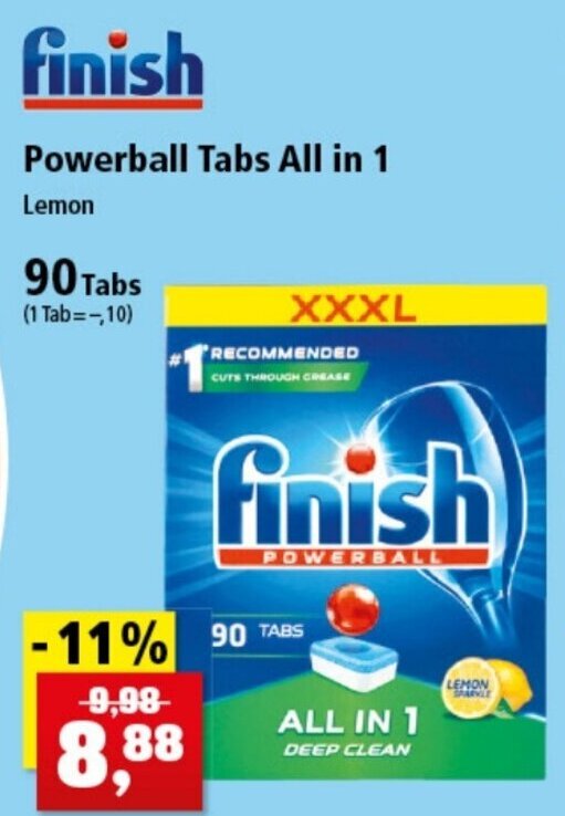 Finish Powerball Tabs All in 1, 90 Tabs Angebot bei Thomas Philipps