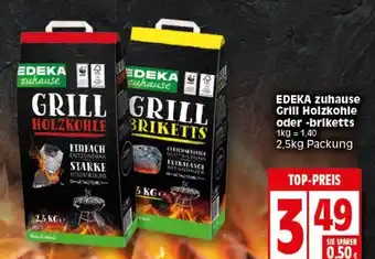 Elli Markt Edeka zuhause Grill Holzkohle oder briketts 2,5kg Packung Angebot