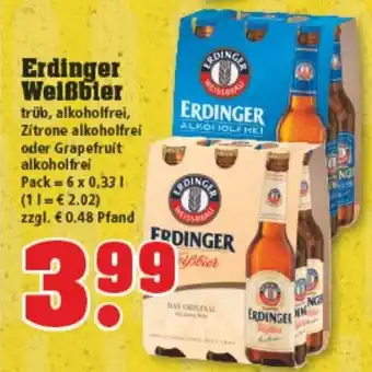 trinkgut Erdinger Weißbier 6x0,33L Angebot