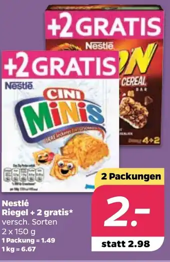 NETTO Nestlé Riegel + 2 gratis 2 x 150 g Angebot