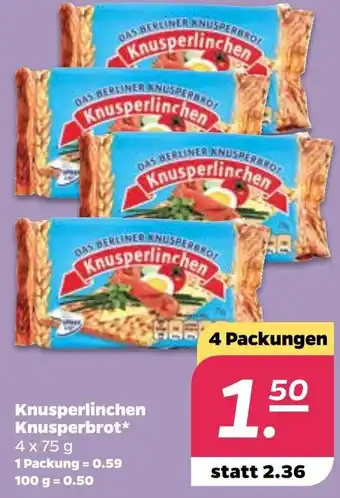 NETTO Knusperlinchen Knusperbrot 4 x 75 g Angebot