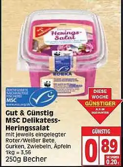 Edeka Gut & Günstig Msc Delikatess Heringssalat Angebot