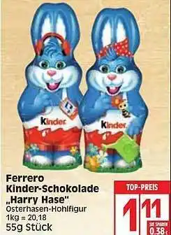 Edeka Ferrero Kinder-schokolade Harry Hase Angebot