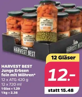 NETTO Harvest Best Junge Erbsen fein mit Möhren 12 x 720 ml Angebot