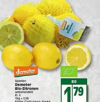 Edeka Demeter Bio-zitronen Angebot