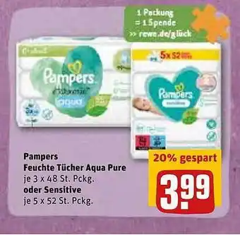 REWE Pampers Feuchte Tücher Aqua Pure Oder Sensitive Angebot