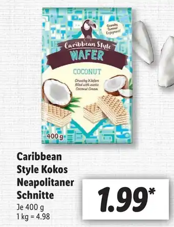 Lidl Caribbean Style Kokos Neapolitaner Schnitte 400g Angebot