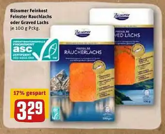 REWE Büsumer Feinkost Feinster Rauchlachs Oder Graved Lachs Angebot