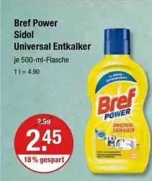 V Markt Bref Power Sidol Universal Entkalker Angebot