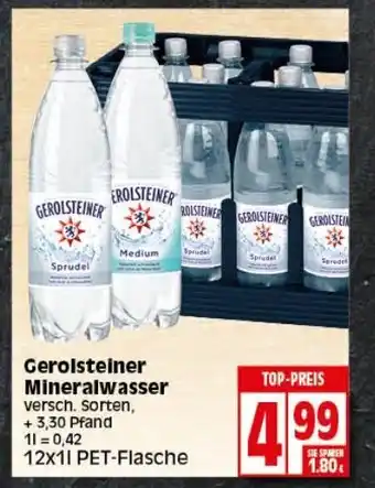 Elli Markt Gerolsteiner Mineralwasser 12x1L Flasche Angebot