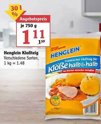 Globus Henglein Kloßteig Angebot