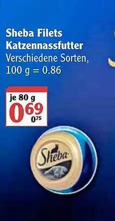 Globus Sheba Filets Katzennassfutter Angebot