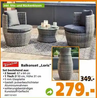 Globus Baumarkt Trendline Balkonset Loris Angebot