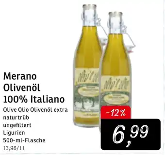 KONSUM Merano Olivenöl 100% Italiano 500 ml Flasche Angebot