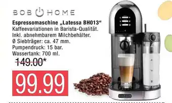 Marktkauf Bob Home Espressomaschine „latessa BH013” Angebot