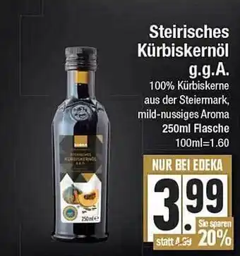 E-Center Edeka Genussmomente Steirisches Kürbiskernöl G.g.a Angebot