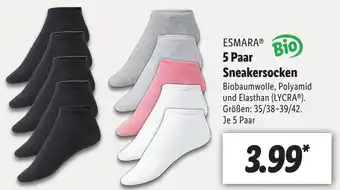 Lidl Esmara 5 Paar Sneakersocken Angebot