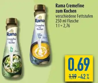 diska Rama Cremefine zum Kochen 250ml Angebot