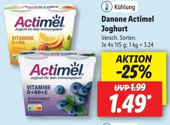 Lidl Danone Actimel Joghurt 4x115g Angebot