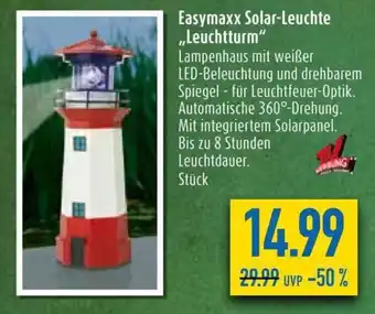 diska EasyMaxx Solar-Leuchte Leuchtturm Angebot