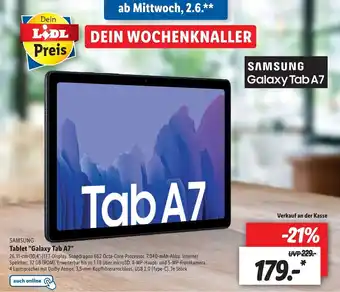 Lidl Samsung Tablet "Galaxy Tab A7" Angebot