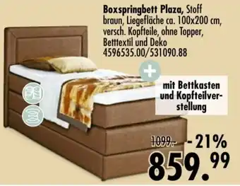 Möbel Boss Boxspringbett Plaza Angebot