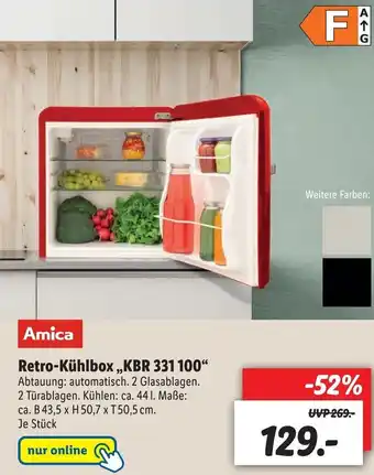 Lidl Amica Retro-Kühlbox ,,KBR 331 100" Angebot