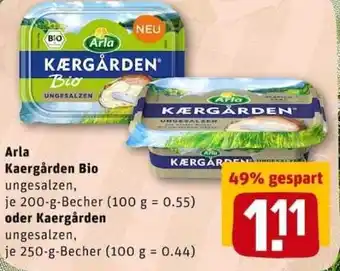 REWE City Arla Kaergarden Bio 200g Becher oder Kaergarden 250g Becher Angebot