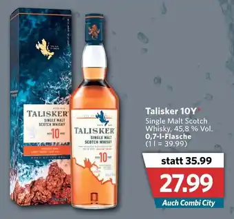 Combi Talisker 10Y Single Malt Scotch Whisky 0,7L Flasche Angebot