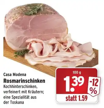 Wasgau Casa Modena Rosmarinschinken 100g Angebot