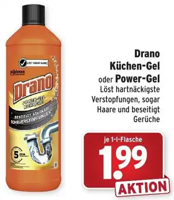 Wasgau Drano Küchen Gel oder Power Gel 1L Flasche Angebot