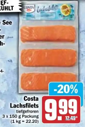 Hit Costa Lachsfilets 3x150g Packung Angebot