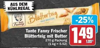 Hit Tante Fanny Frischer Blätterteig mit Butter 270g Packung Angebot