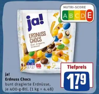 REWE City ja! Erdnuss Chocs 400g Angebot