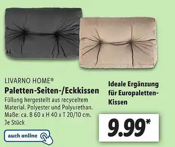 Lidl Livarno Home Paletten-seiten- Eckkissen Angebot