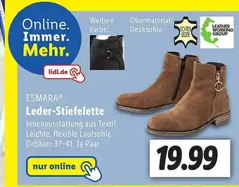 Lidl Esmara Leder-stiefelette Angebot