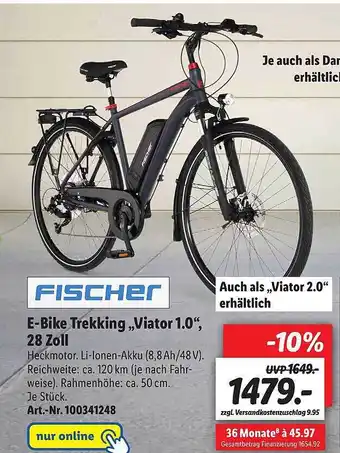 Lidl Fischer E-bike Trekking Viator 1.0 28 Zoll Angebot