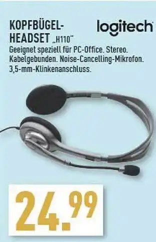 Marktkauf Logitech Kopfbügelheadset H110 Angebot