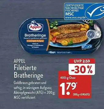 Aldi Nord Appel Filetierte Bratheringe Angebot